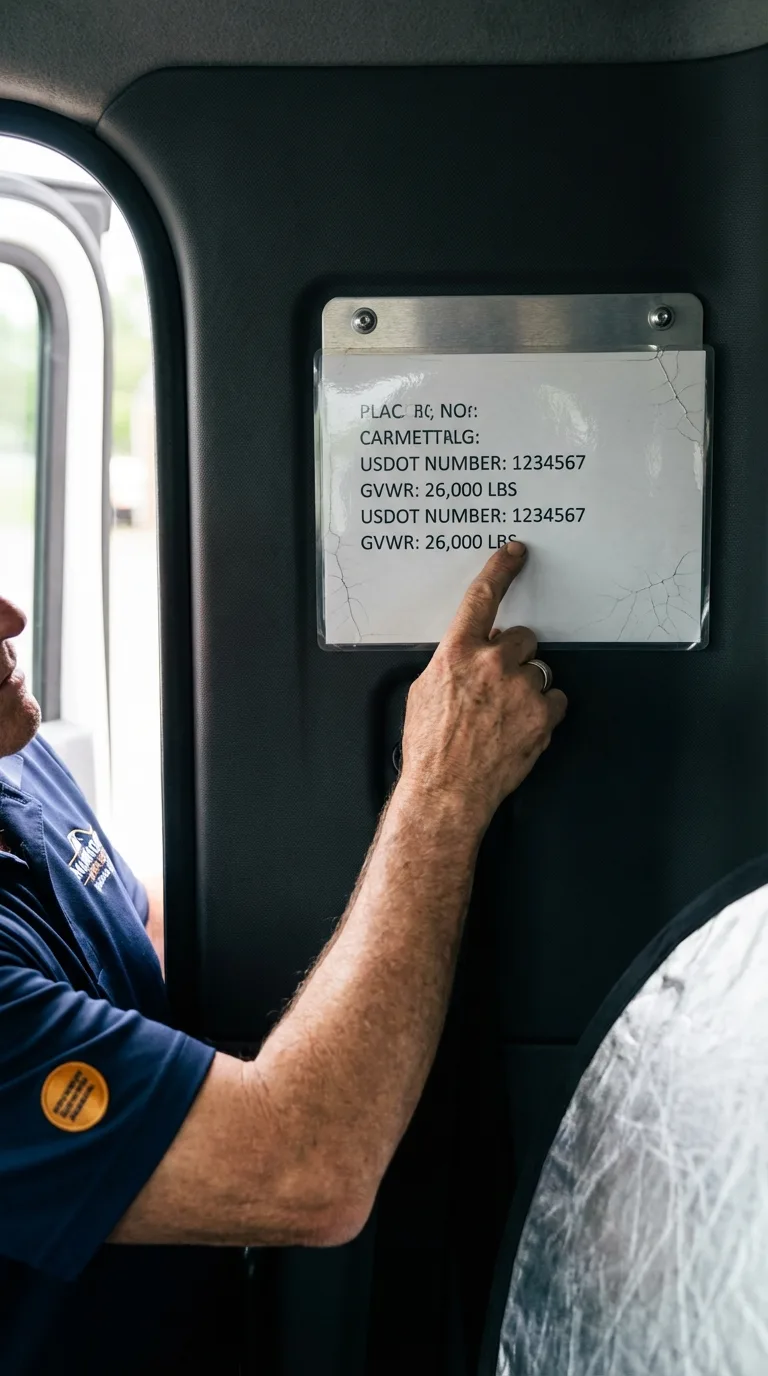 USDOT licensing placard verification in Camden